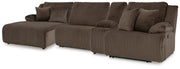Top Tier Chocolate 4-Piece Reclining Sectional with Chaise - 92705S12