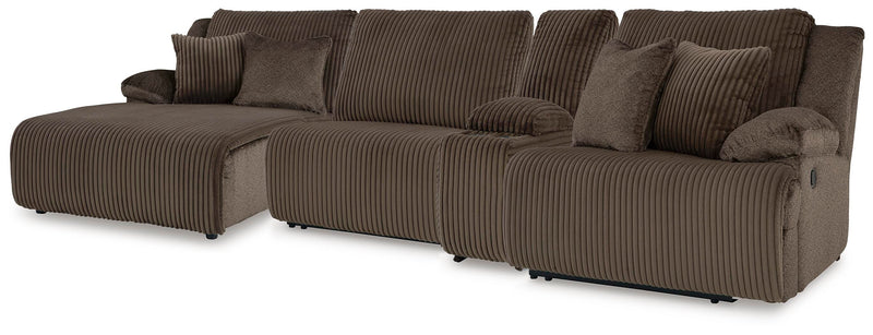 Top Tier Chocolate 4-Piece Reclining Sectional with Chaise - 92705S12