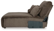 Top Tier Chocolate 4-Piece Reclining Sectional with Chaise - 92705S12