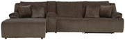 Top Tier Chocolate 4-Piece Reclining Sectional with Chaise - 92705S14