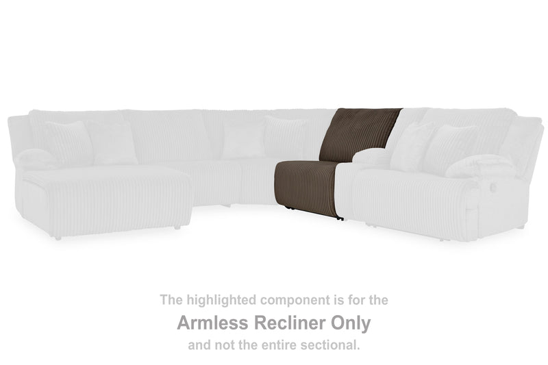 Top Tier Chocolate Armless Recliner - 9270519
