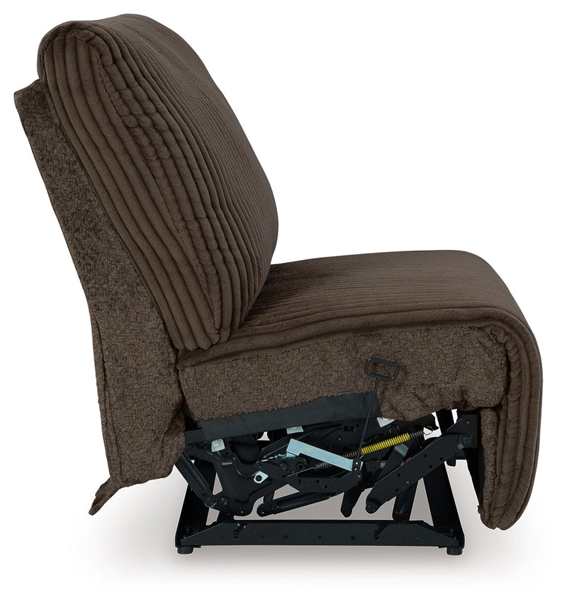 Top Tier Chocolate Armless Recliner - 9270519