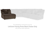 Top Tier Chocolate Left-Arm Facing Press Back Chaise - 9270505