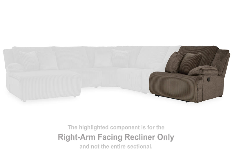 Top Tier Chocolate Right-Arm Facing Recliner - 9270541