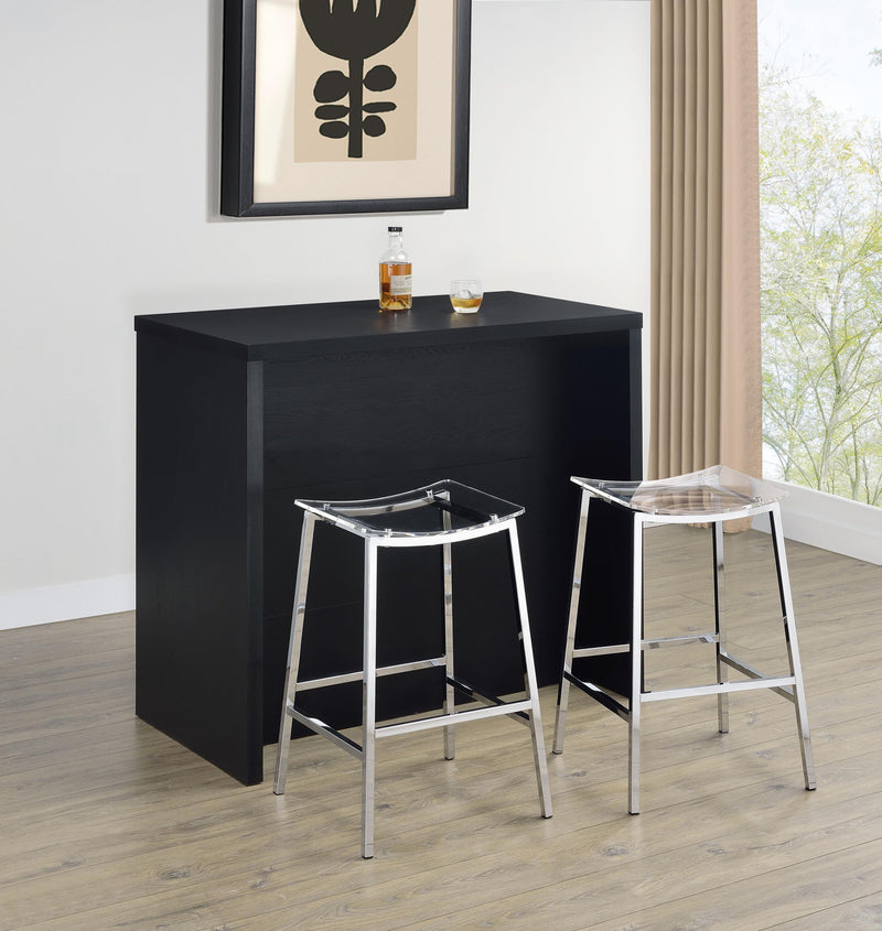 Topanga Engineered Wood Freestanding Home Bar Black - 182784