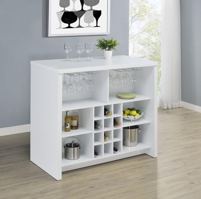 Topanga Engineered Wood Freestanding Home Bar White - 182786