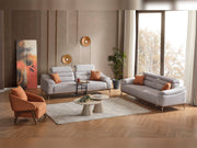 Torino 3-pieces (Relax Sofa & Relax Loveseat & Chair) Livingroom in Grey - Brick - 200-ELIF-TOR-A244-3R2R1