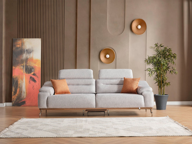 Torino 3-pieces (Relax Sofa & Relax Loveseat & Chair) Livingroom in Grey - Brick - 200-ELIF-TOR-A244-3R2R1