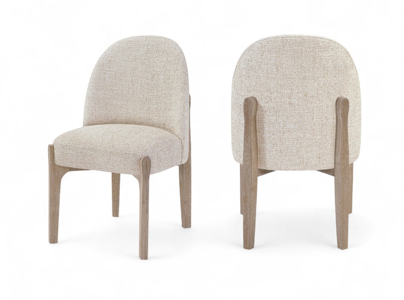 Torino Fabric Upholstered Dining Chair in Beige, Set of 2 - 88001Beige-C
