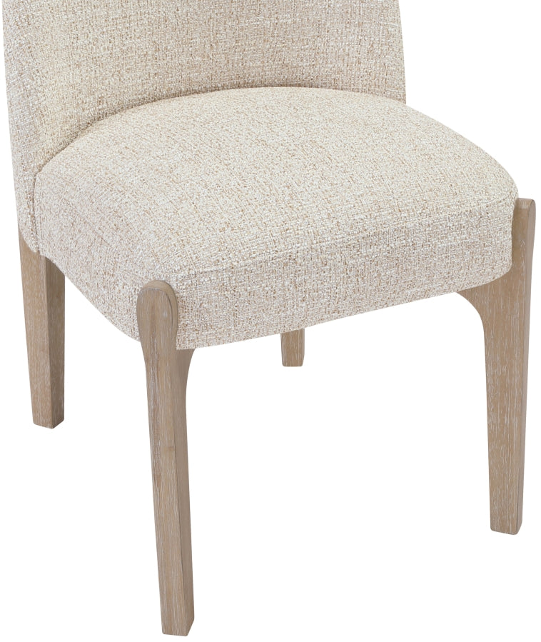 Torino Fabric Upholstered Dining Chair in Beige, Set of 2 - 88001Beige-C