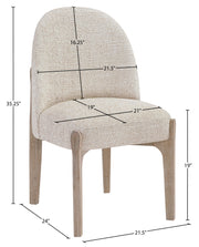 Torino Fabric Upholstered Dining Chair in Beige, Set of 2 - 88001Beige-C