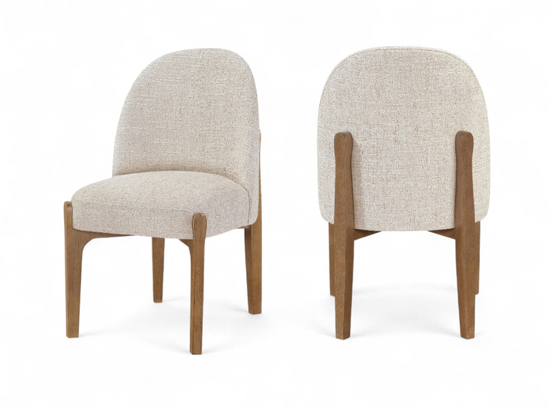 Torino Fabric Upholstered Dining Chair in Beige, Set of 2 - 88002Beige-C