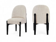 Torino Fabric Upholstered Dining Chair in Beige, Set of 2 - 88003Beige-C