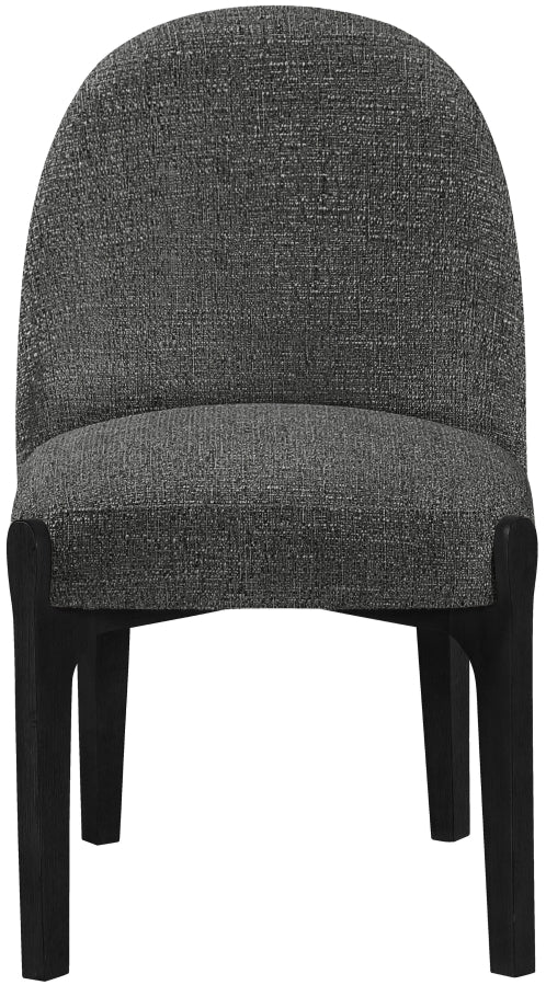 Torino Fabric Upholstered Dining Chair in Black, Set of 2 - 88003Black-C