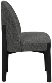 Torino Fabric Upholstered Dining Chair in Black, Set of 2 - 88003Black-C