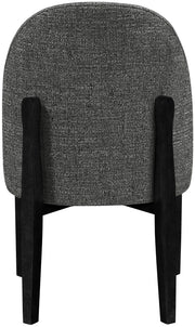 Torino Fabric Upholstered Dining Chair in Black, Set of 2 - 88003Black-C
