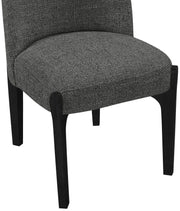 Torino Fabric Upholstered Dining Chair in Black, Set of 2 - 88003Black-C