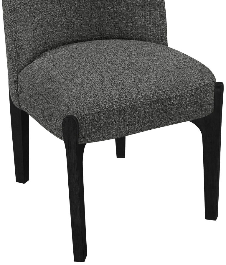 Torino Fabric Upholstered Dining Chair in Black, Set of 2 - 88003Black-C