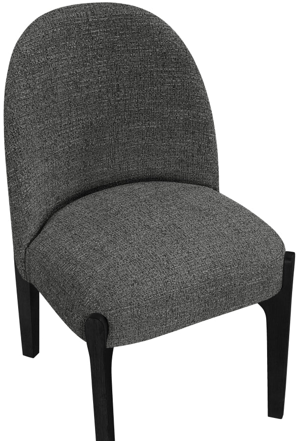 Torino Fabric Upholstered Dining Chair in Black, Set of 2 - 88003Black-C