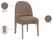 Torino Fabric Upholstered Dining Chair in Brown, Set of 2 - 88001Brown-C