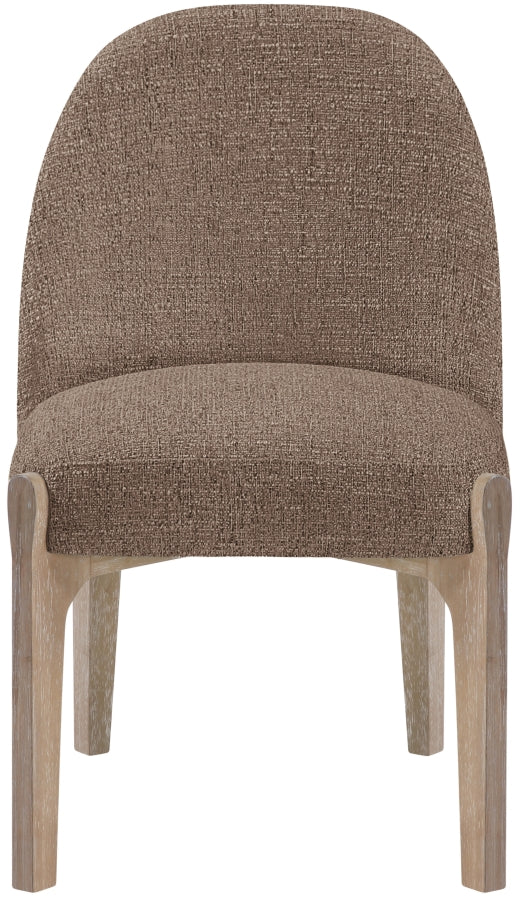 Torino Fabric Upholstered Dining Chair in Brown, Set of 2 - 88001Brown-C