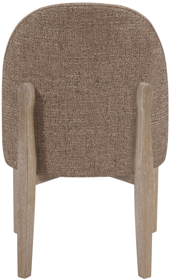 Torino Fabric Upholstered Dining Chair in Brown, Set of 2 - 88001Brown-C