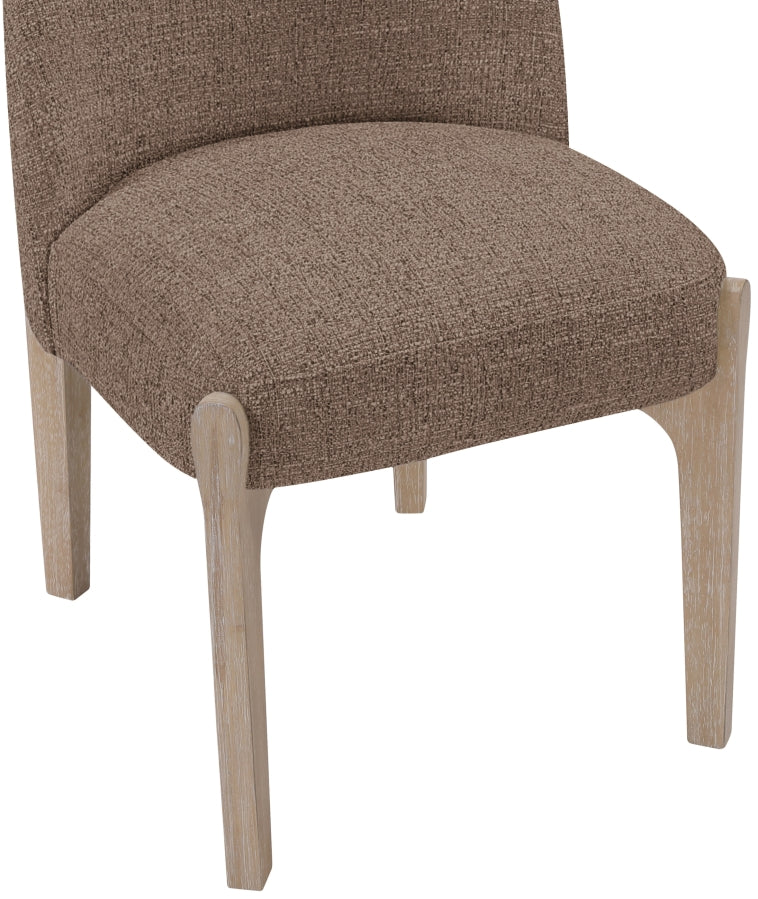 Torino Fabric Upholstered Dining Chair in Brown, Set of 2 - 88001Brown-C
