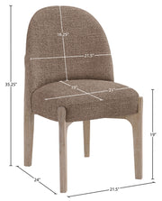 Torino Fabric Upholstered Dining Chair in Brown, Set of 2 - 88001Brown-C