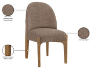 Torino Fabric Upholstered Dining Chair in Brown, Set of 2 - 88002Brown-C