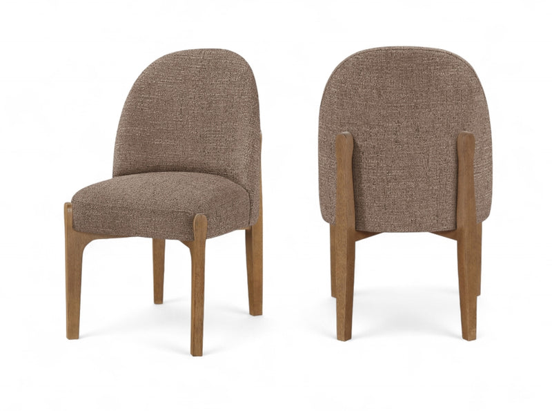 Torino Fabric Upholstered Dining Chair in Brown, Set of 2 - 88002Brown-C