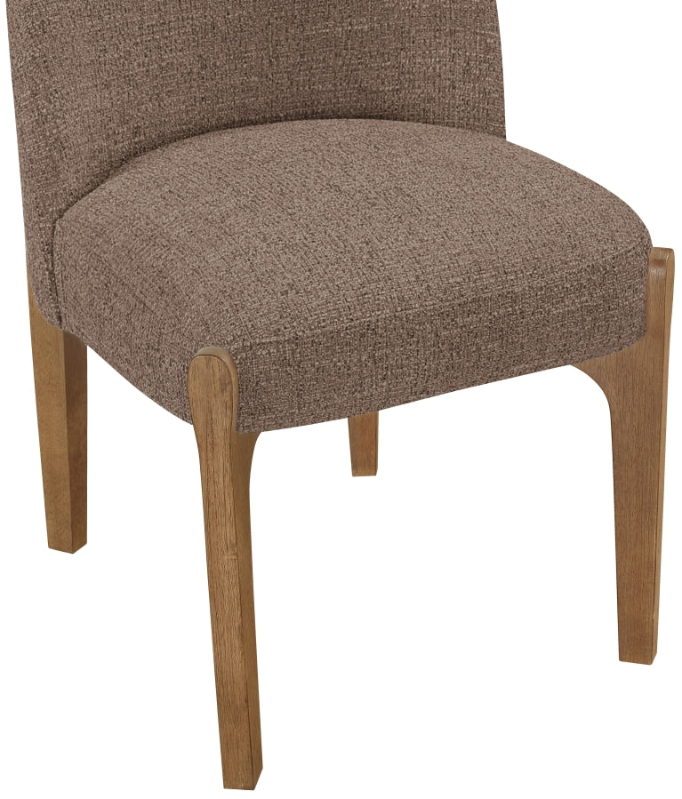 Torino Fabric Upholstered Dining Chair in Brown, Set of 2 - 88002Brown-C