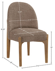 Torino Fabric Upholstered Dining Chair in Brown, Set of 2 - 88002Brown-C