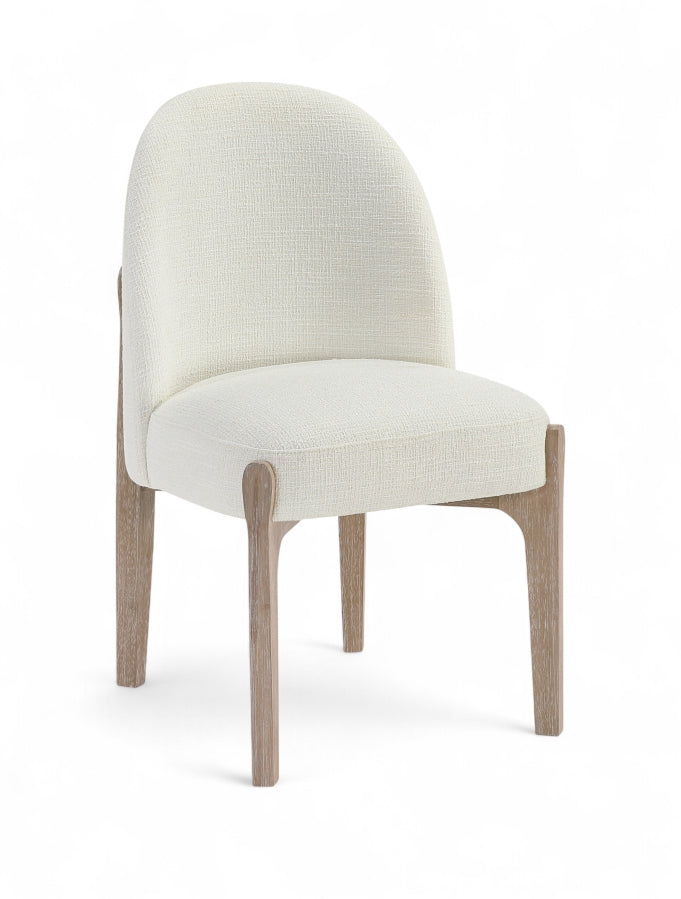 Torino Fabric Upholstered Dining Chair in Cream, Set of 2 - 88001Cream-C