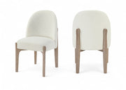Torino Fabric Upholstered Dining Chair in Cream, Set of 2 - 88001Cream-C