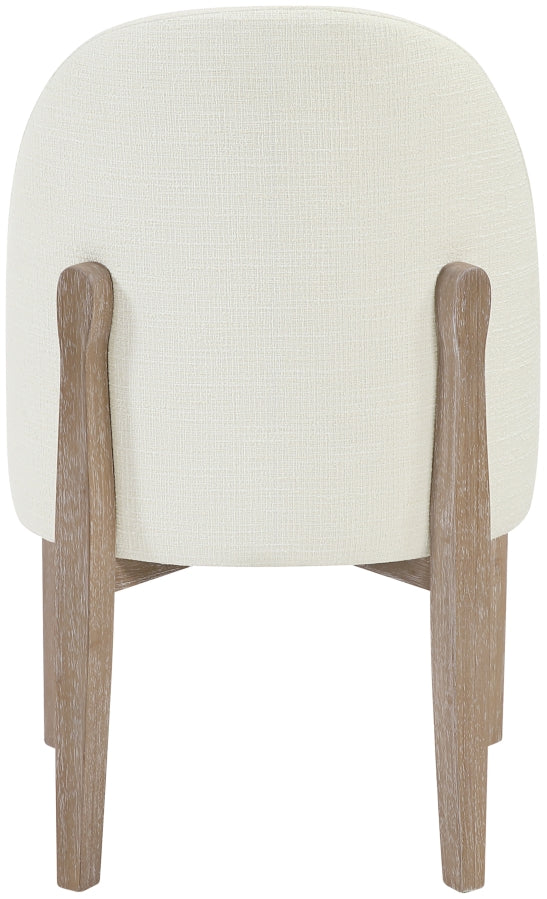 Torino Fabric Upholstered Dining Chair in Cream, Set of 2 - 88001Cream-C