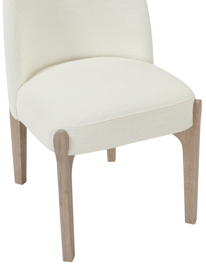 Torino Fabric Upholstered Dining Chair in Cream, Set of 2 - 88001Cream-C