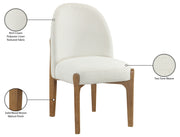 Torino Fabric Upholstered Dining Chair in Cream, Set of 2 - 88002Cream-C