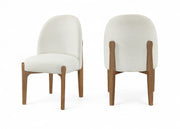Torino Fabric Upholstered Dining Chair in Cream, Set of 2 - 88002Cream-C