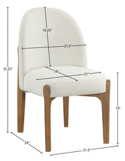 Torino Fabric Upholstered Dining Chair in Cream, Set of 2 - 88002Cream-C