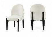 Torino Fabric Upholstered Dining Chair in Cream, Set of 2 - 88003Cream-C