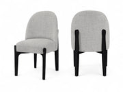 Torino Fabric Upholstered Dining Chair in Grey, Set of 2 - 88003Grey-C