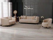 Toronto 3-pieces (Sofa & Loveseat & Chair) Livingroom Set Cream in Cream - 101-TOR-S0231-321