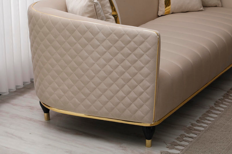 Toronto 3-pieces (Sofa & Loveseat & Chair) Livingroom Set Cream in Cream - 101-TOR-S0231-321