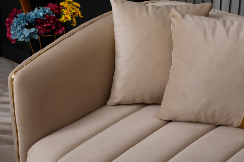 Toronto 3-pieces (Sofa & Loveseat & Chair) Livingroom Set Cream in Cream - 101-TOR-S0231-321