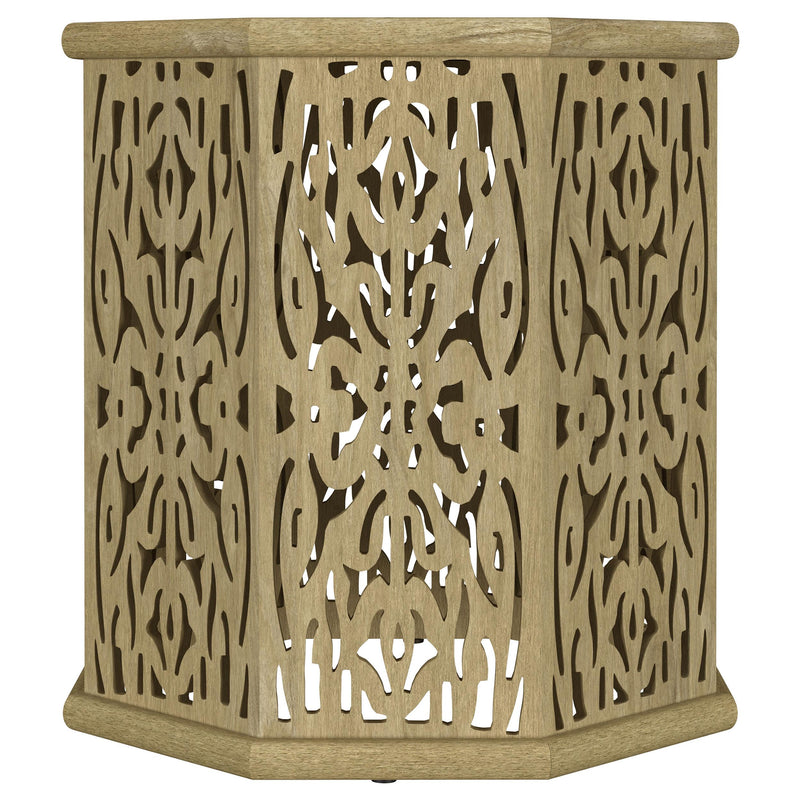 Torres Octagonal Solid Mango Wood Side Table Natural Brown - 931148