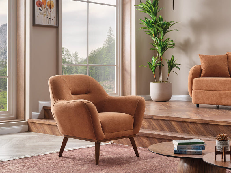 Toscana 4-pieces (4 Seater Sofa &  3 Seater Sofa & 2 Chair) Livingroom Set Orange - Green in Orange-Green - 101-TOS-P907-4311