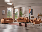 Toscana 4-pieces (4 Seater Sofa &  3 Seater Sofa & 2 Chair) Livingroom Set Orange - Green in Orange-Green - 101-TOS-P907-4311