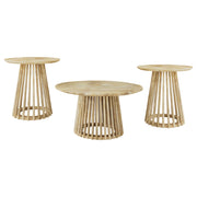 Touhy 3-piece Round Coffee and End Table Set Natural Mango - 710608-S3