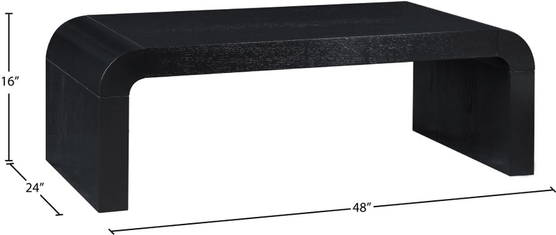 Toulon Oak Veneer Coffee Table in Black - 99072Black-C