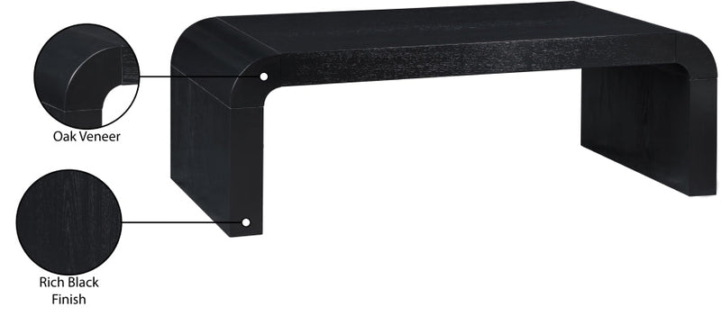 Toulon Oak Veneer Coffee Table in Black - 99072Black-C